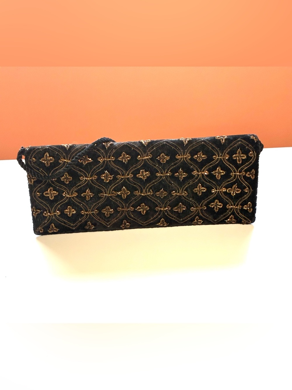 Vintage Velvet Gold Patternt Clutch - Picture 6 of 16